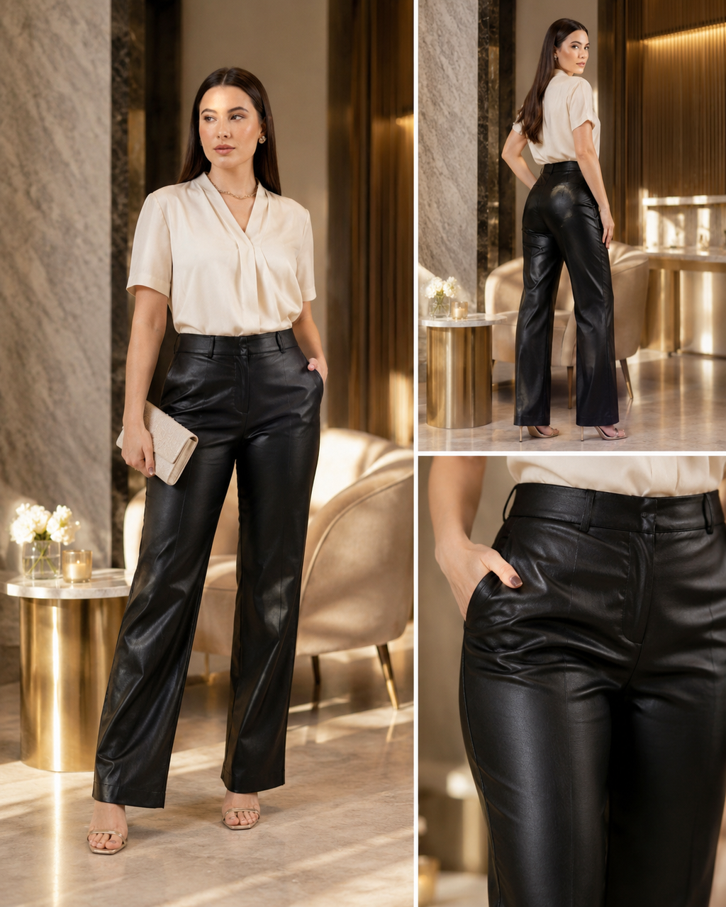 Calça corino Cativa