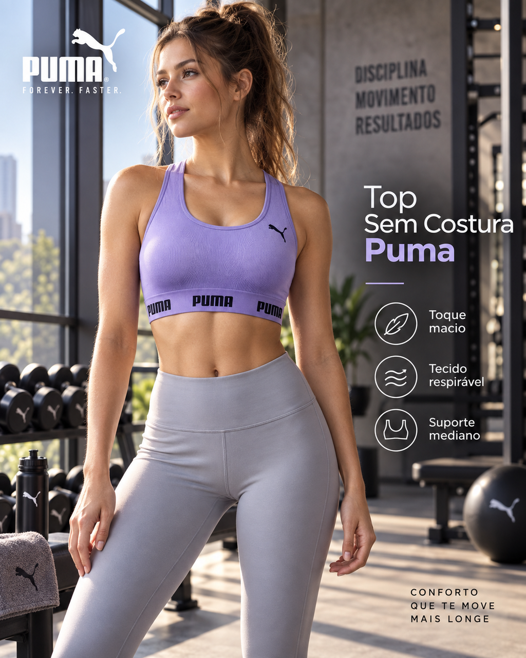 Top puma sem costura