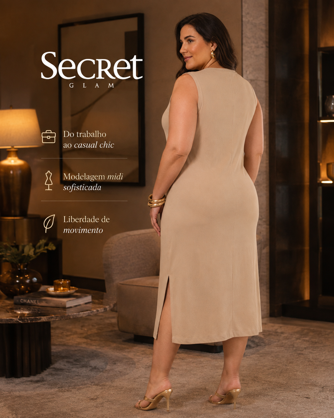 Vestido Feminino Midi Plus Size SB02165