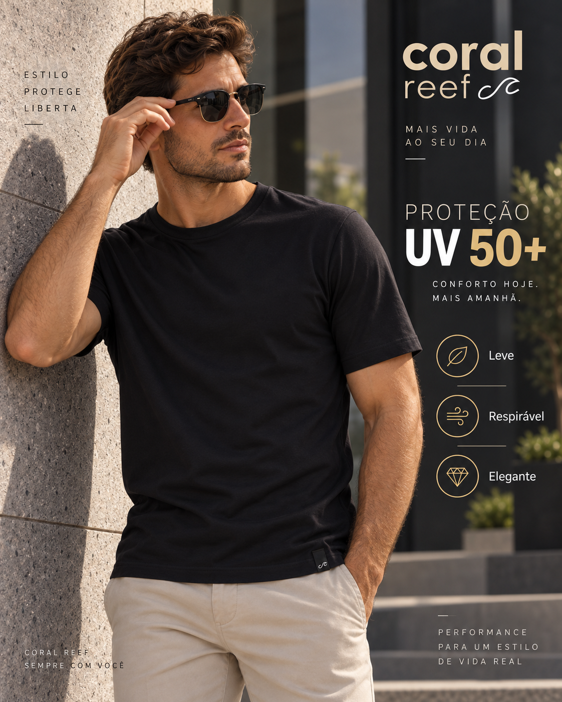 Blusa masculina Coral Reef