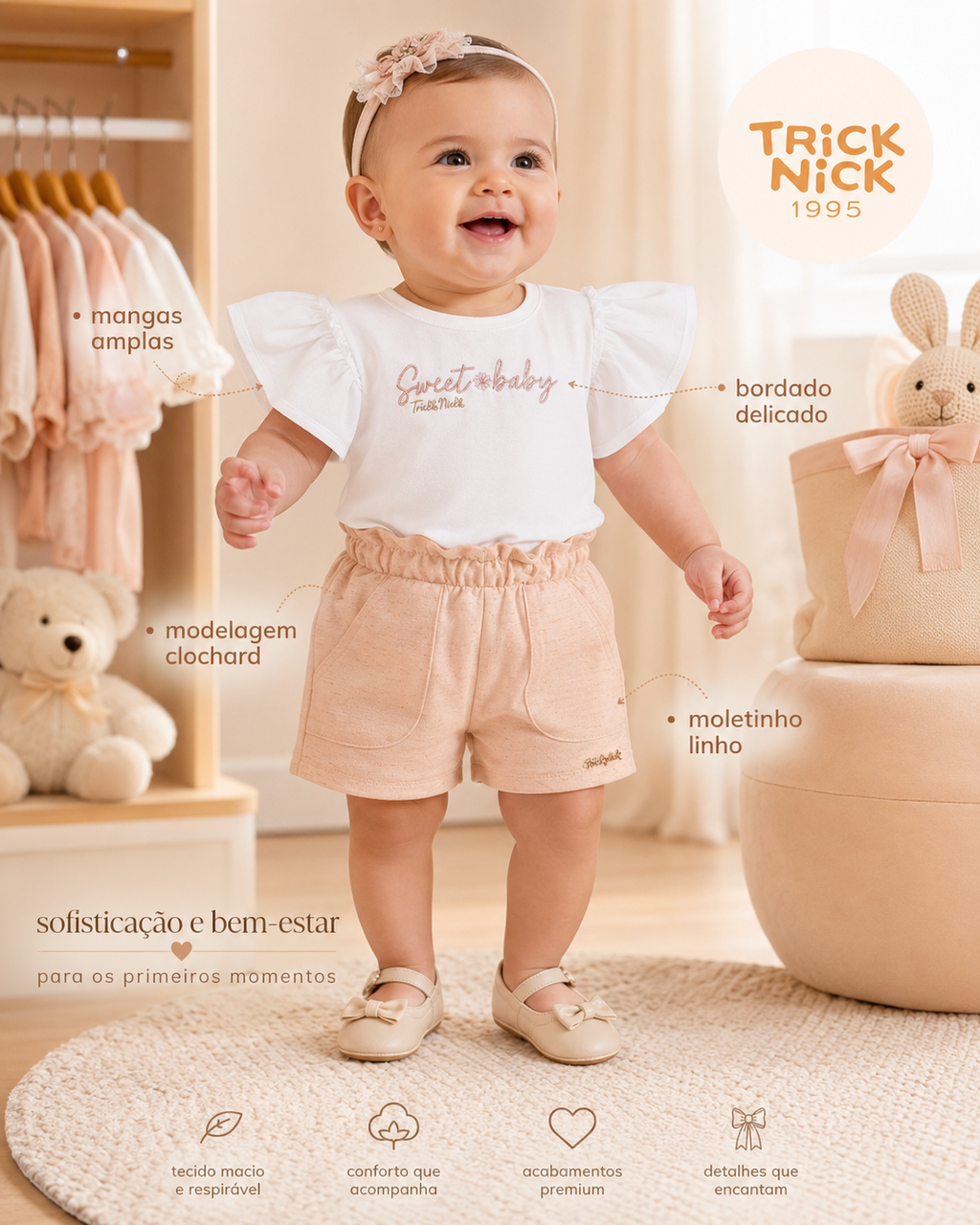 Conjunto Feminino Blusa Com Shorts Trick Nick 1137160