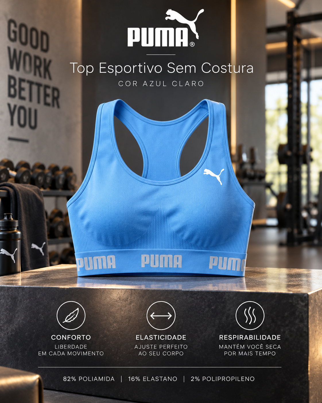 Top puma sem costura
