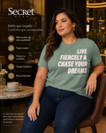 T-Shirt Feminina E Estampa Meia Malha Secret Glam S02123