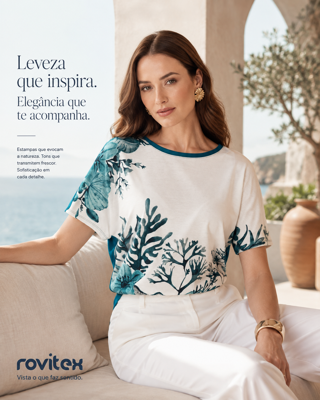 Blusa Feminina Viscotorcion Crepe Rovitex Verde