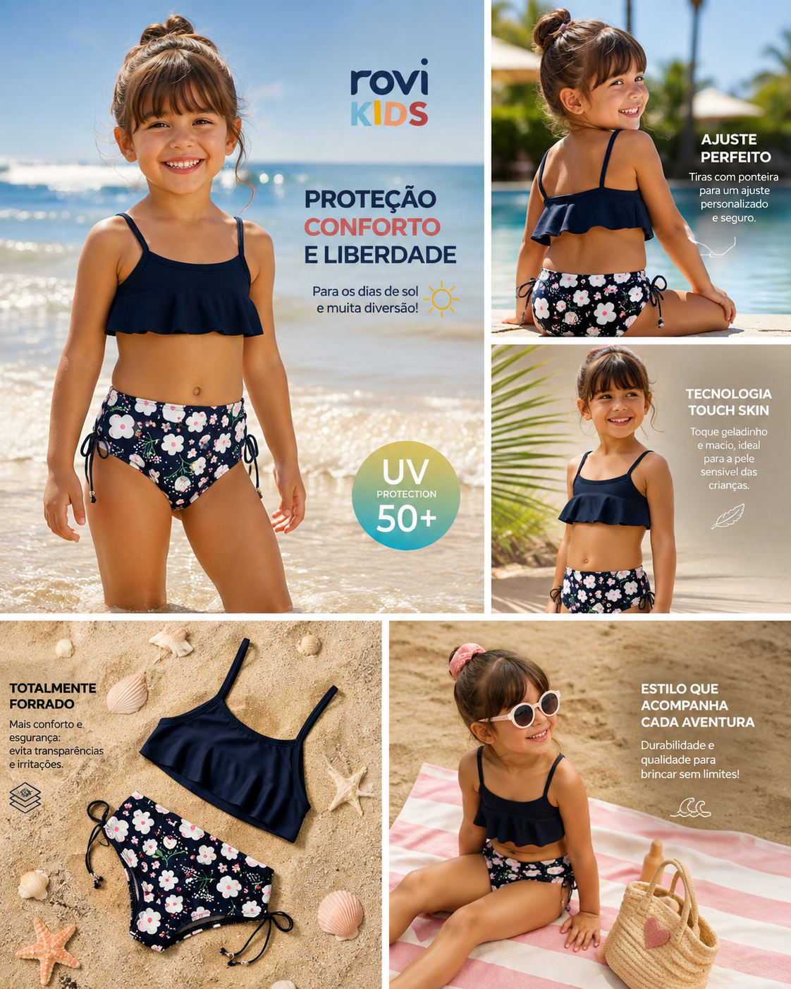 Conjunto Blusa Com Calcinha Infantil UV Rovi Kids 3146392