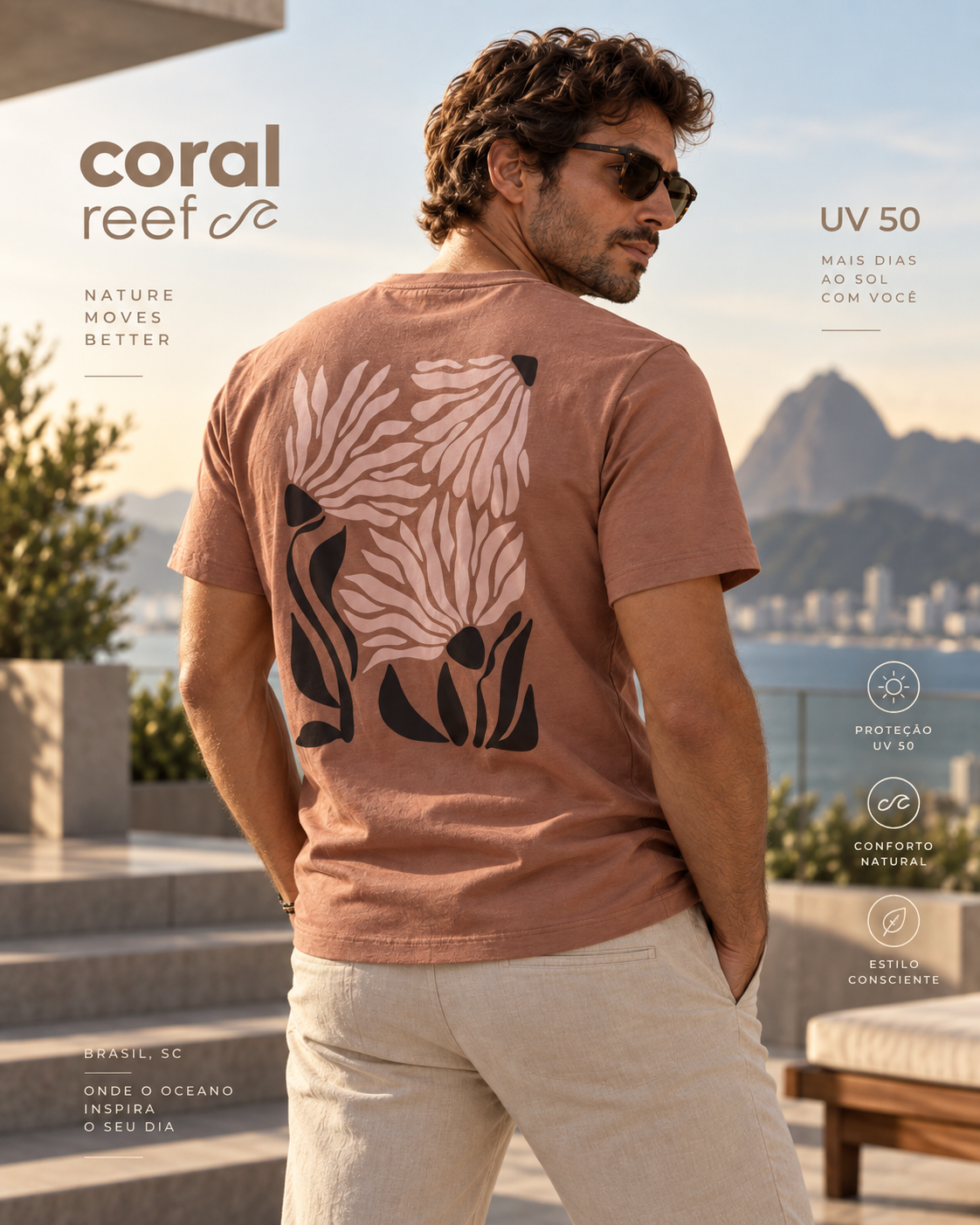 Blusa masculina Coral Reef