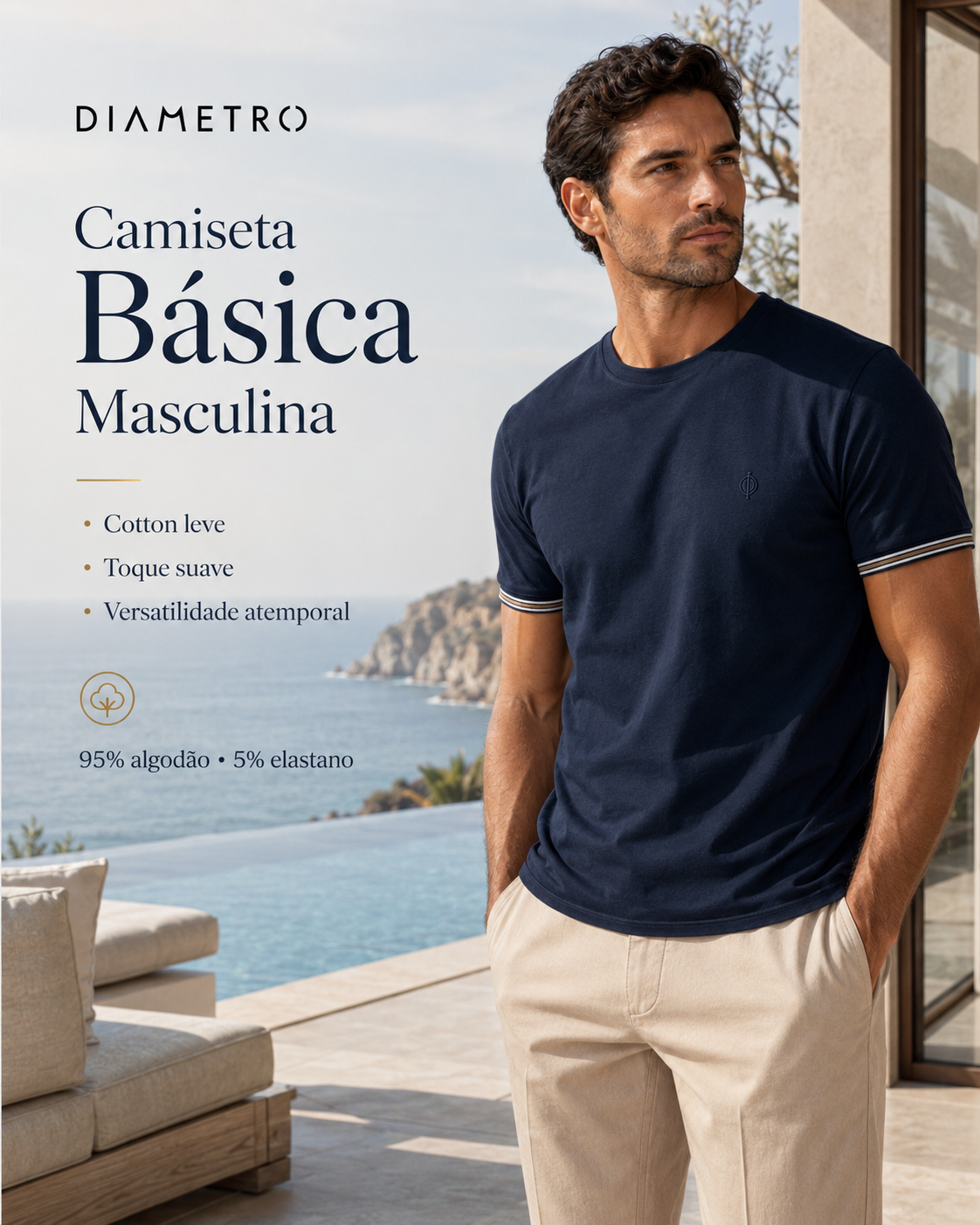 CAMISETA COTTON LEVE MASCULINO DIAMETRO
DB00385