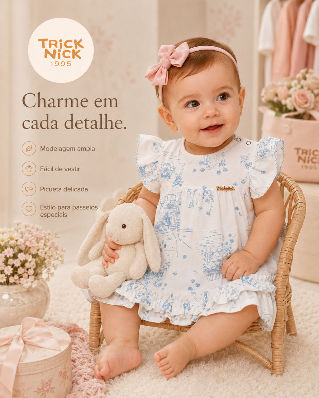Vestido Infantil Feminino Estampado Trick Nick 1137130