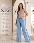 Jeans Sawary wide leg 283330.       (No Lycra)