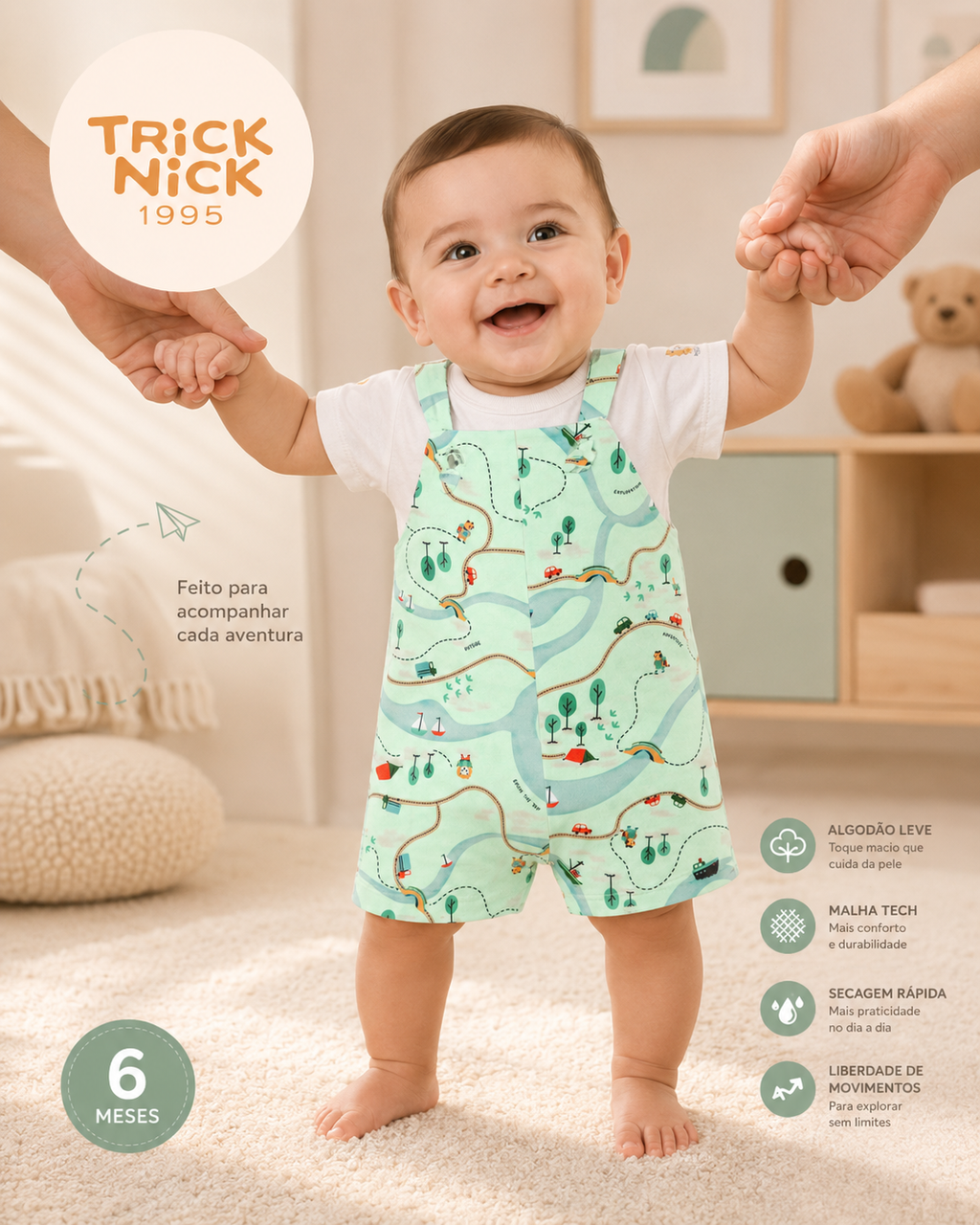 Conjunto Infantil Camiseta E Jardineira 3028760