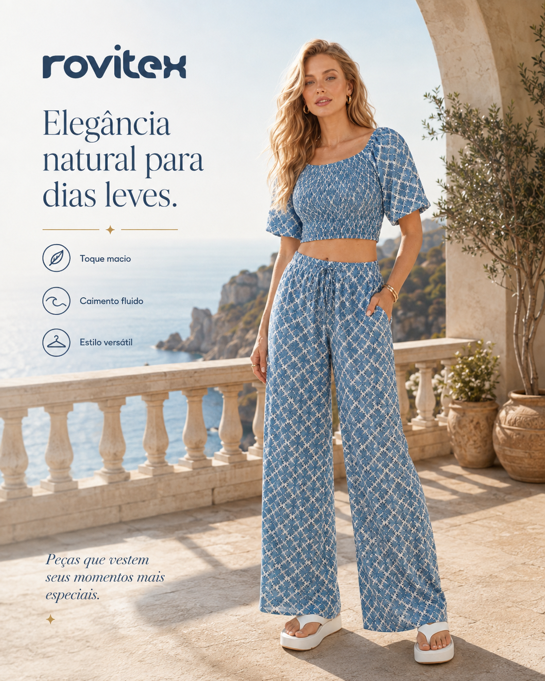 Blusa Feminina Viscotorcion Estampada Rovitex