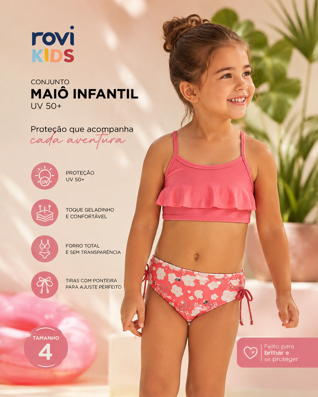 Conjunto Blusa Com Calcinha Infantil UV Rovi Kids 3146392