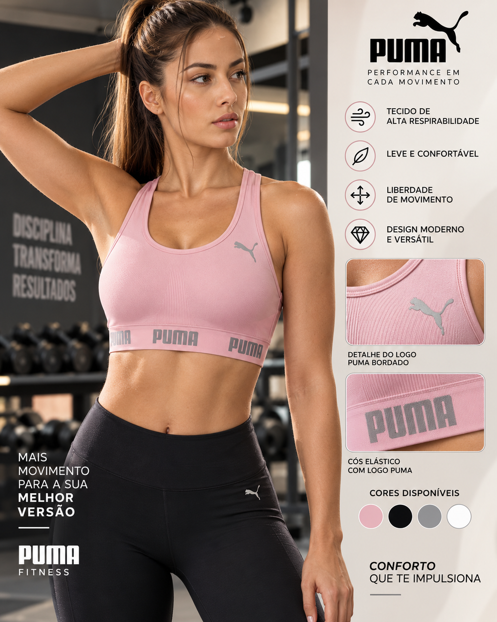 Top puma sem costura