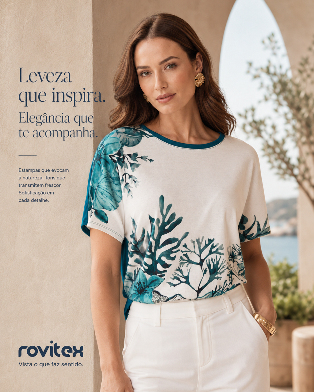 Blusa Feminina Viscotorcion Crepe Rovitex Verde