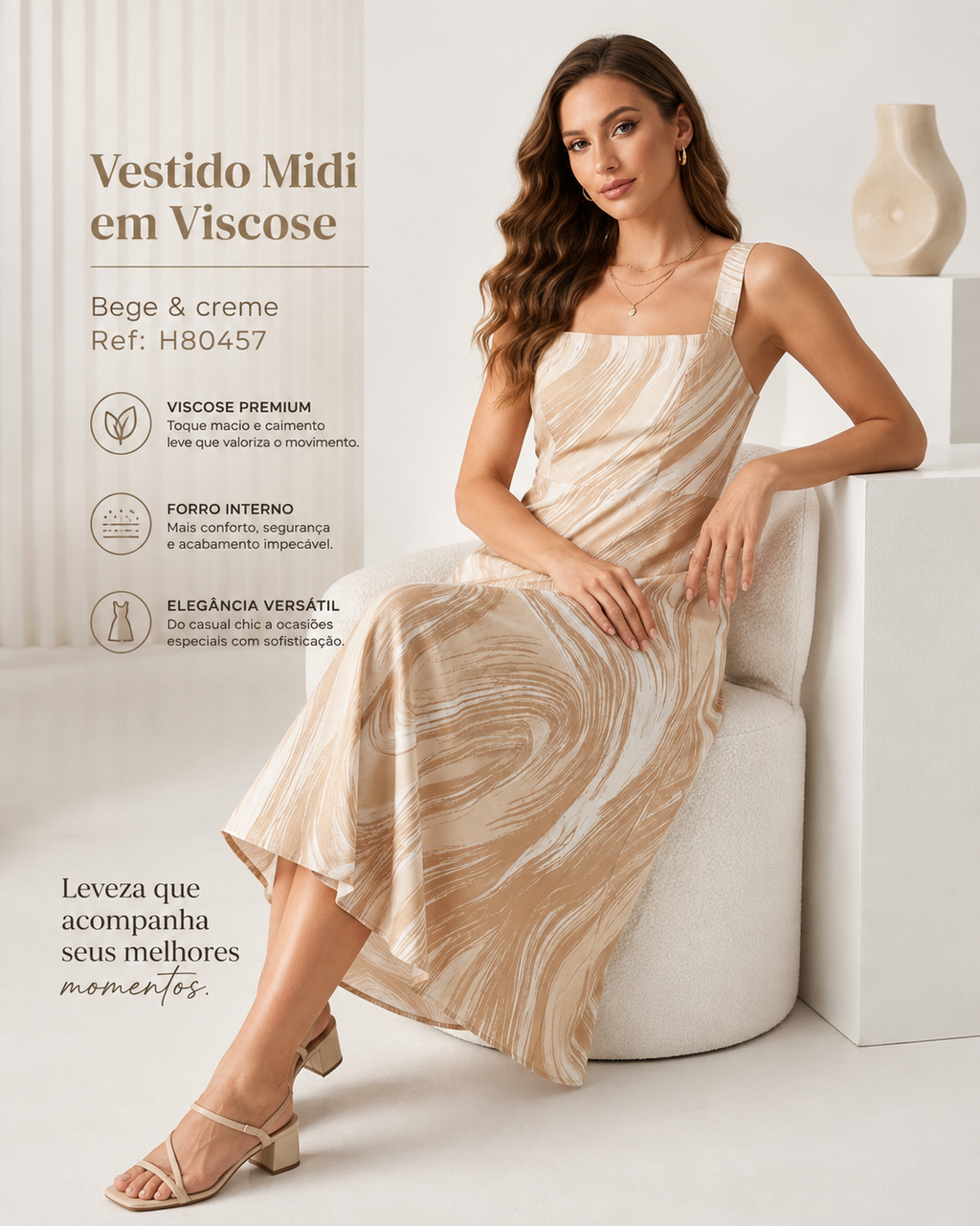 Vestido Midi em Viscose - Ref: H80457