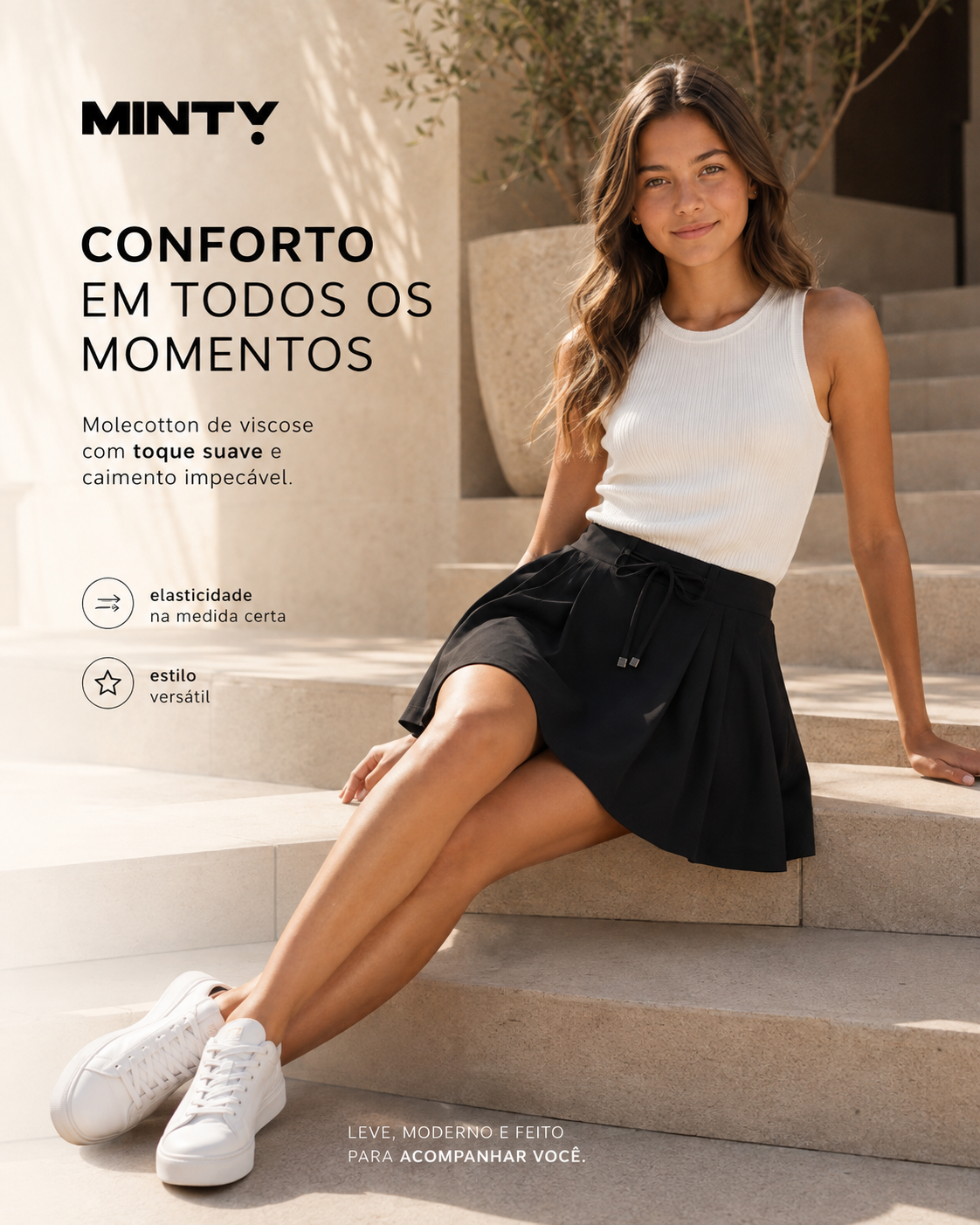 Shorts Saia Feminino Molecotton De Viscose Minty M00575