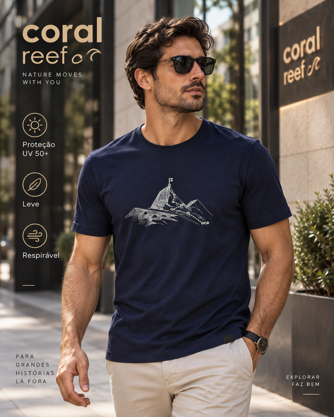 Blusa masculina Coral Reef