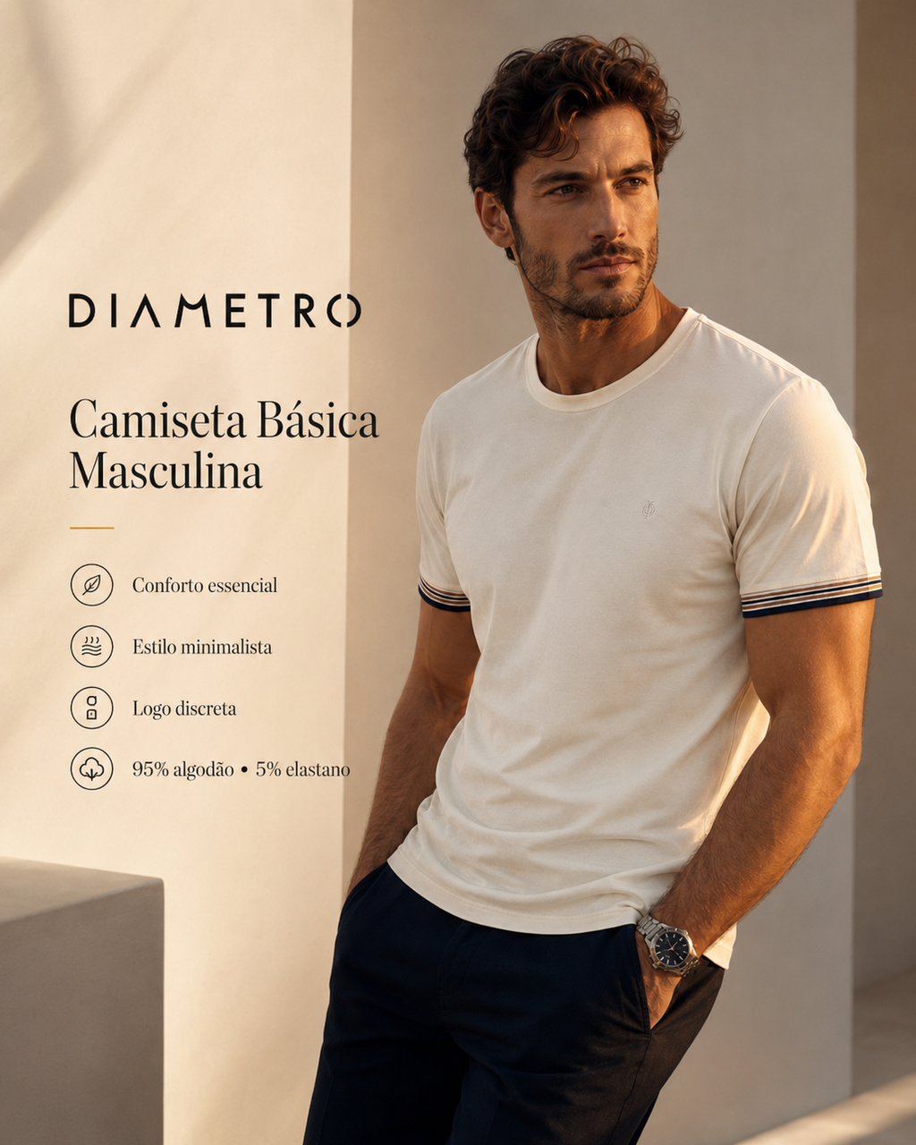 CAMISETA COTTON LEVE MASCULINO DIAMETRO
DB00385