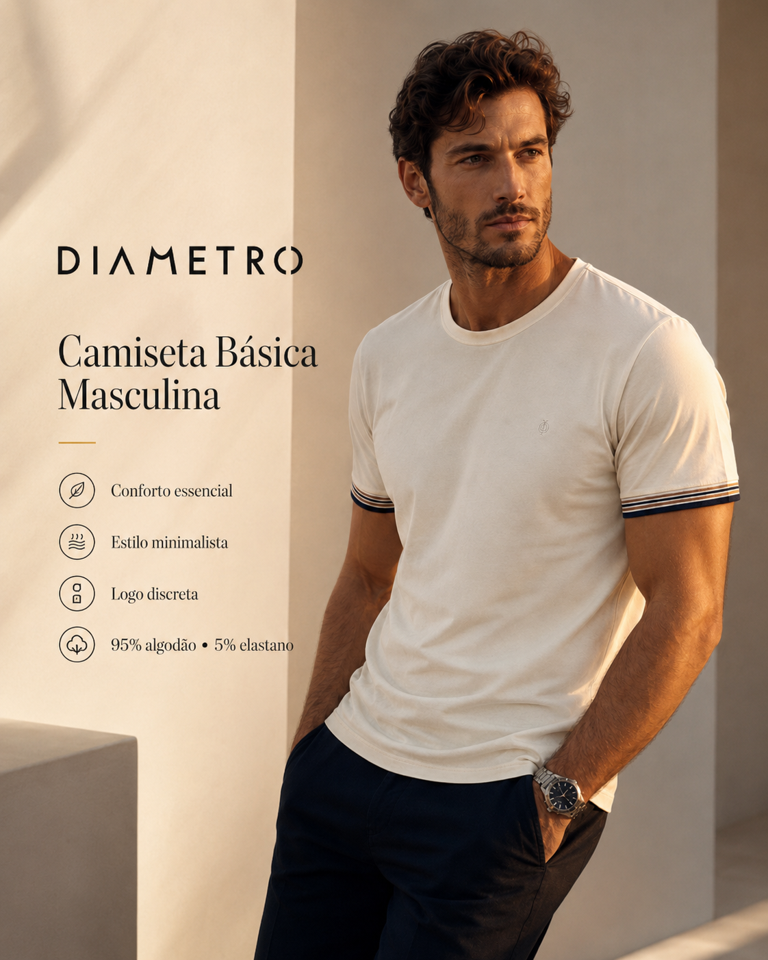 CAMISETA COTTON LEVE MASCULINO DIAMETRO
DB00385