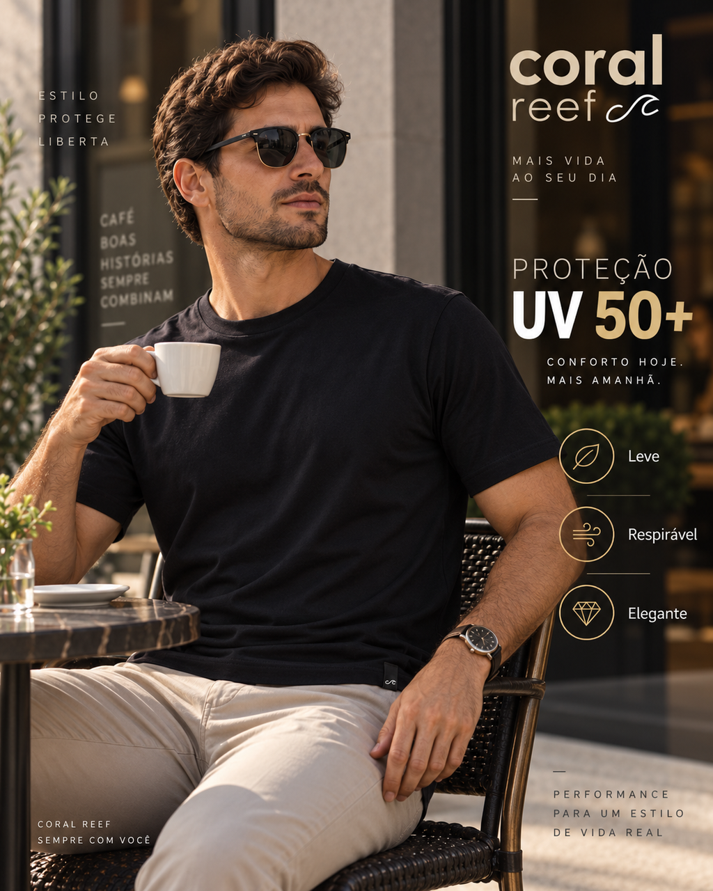 Blusa masculina Coral Reef
