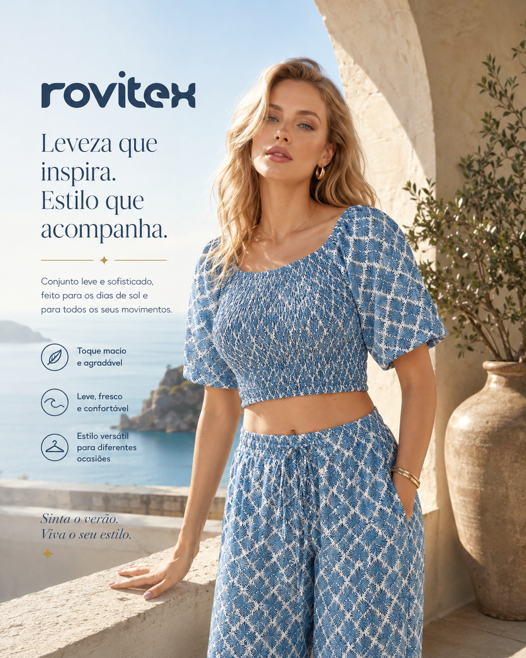 Blusa Feminina Viscotorcion Estampada Rovitex