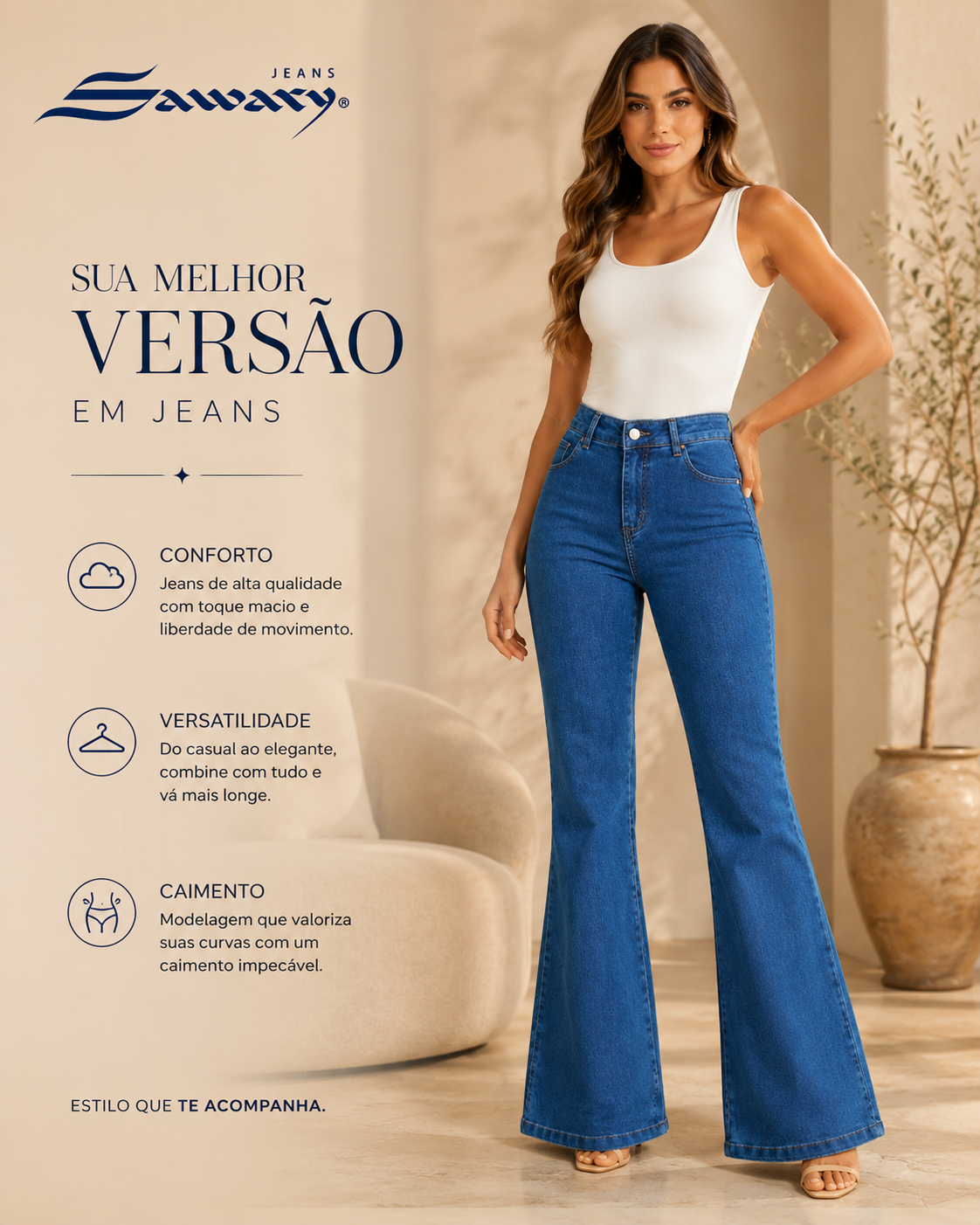 Jeans Sawary Boot Cut 283245.     (Si Lycra)