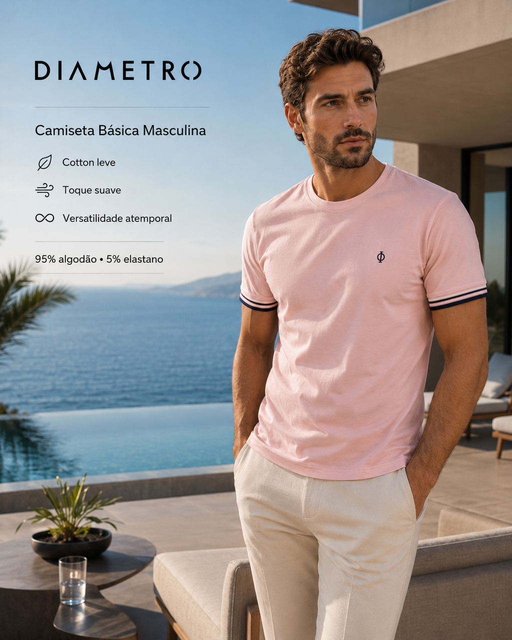 CAMISETA COTTON LEVE MASCULINO DIAMETRO
DB00385