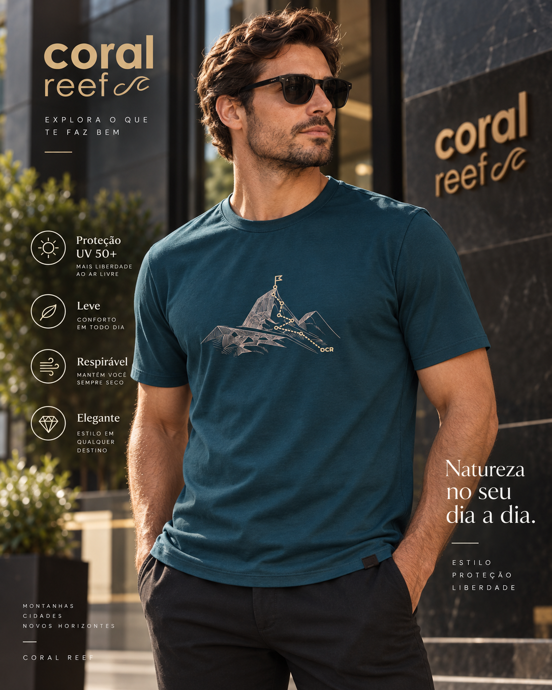 Blusa masculina Coral Reef