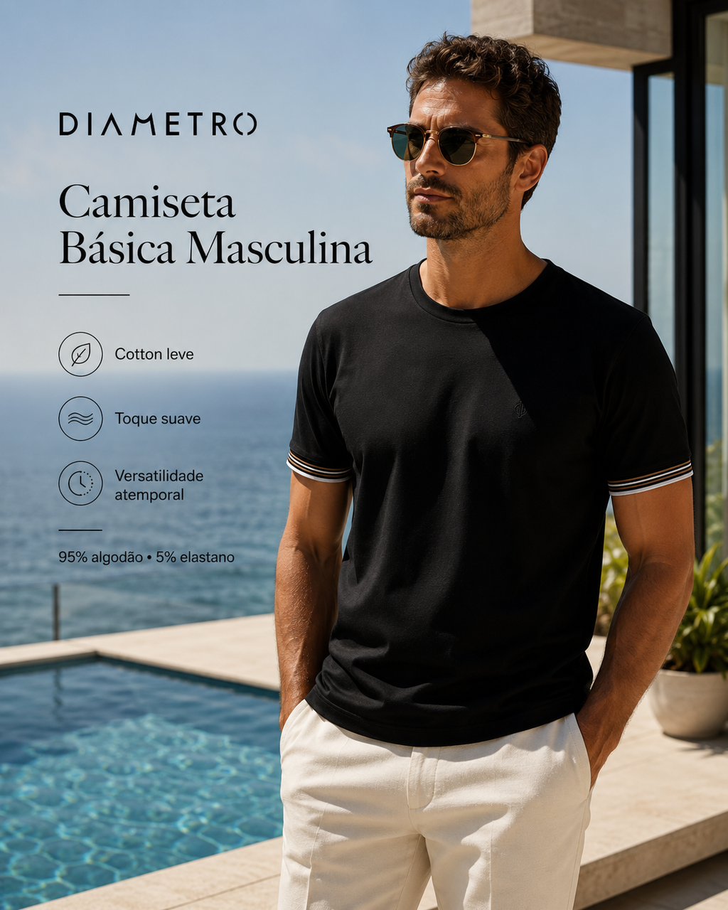 CAMISETA COTTON LEVE MASCULINO DIAMETRO
DB00385