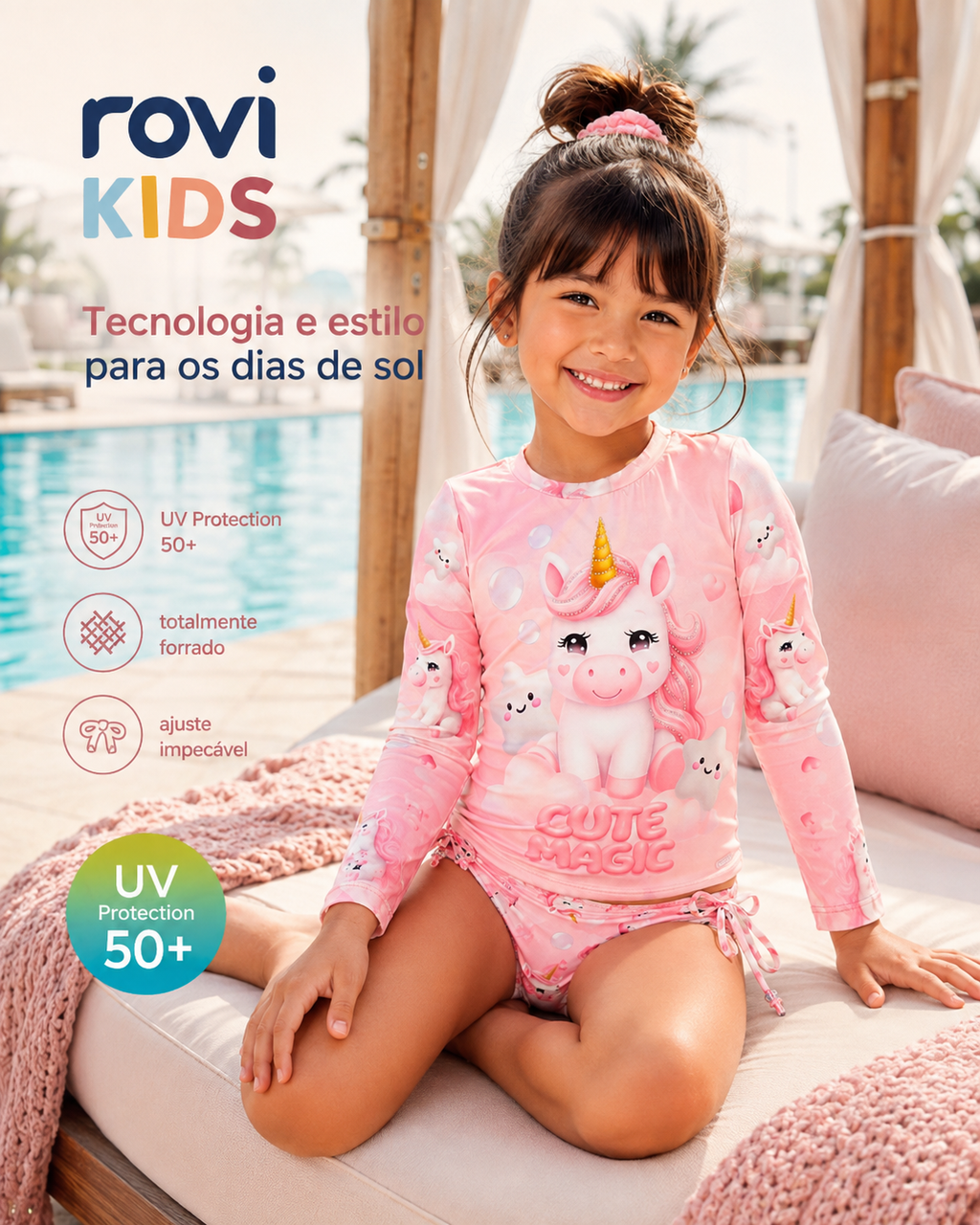 Conjunto Bíquini Infantil Proteção UV Rovi Kids 3146382