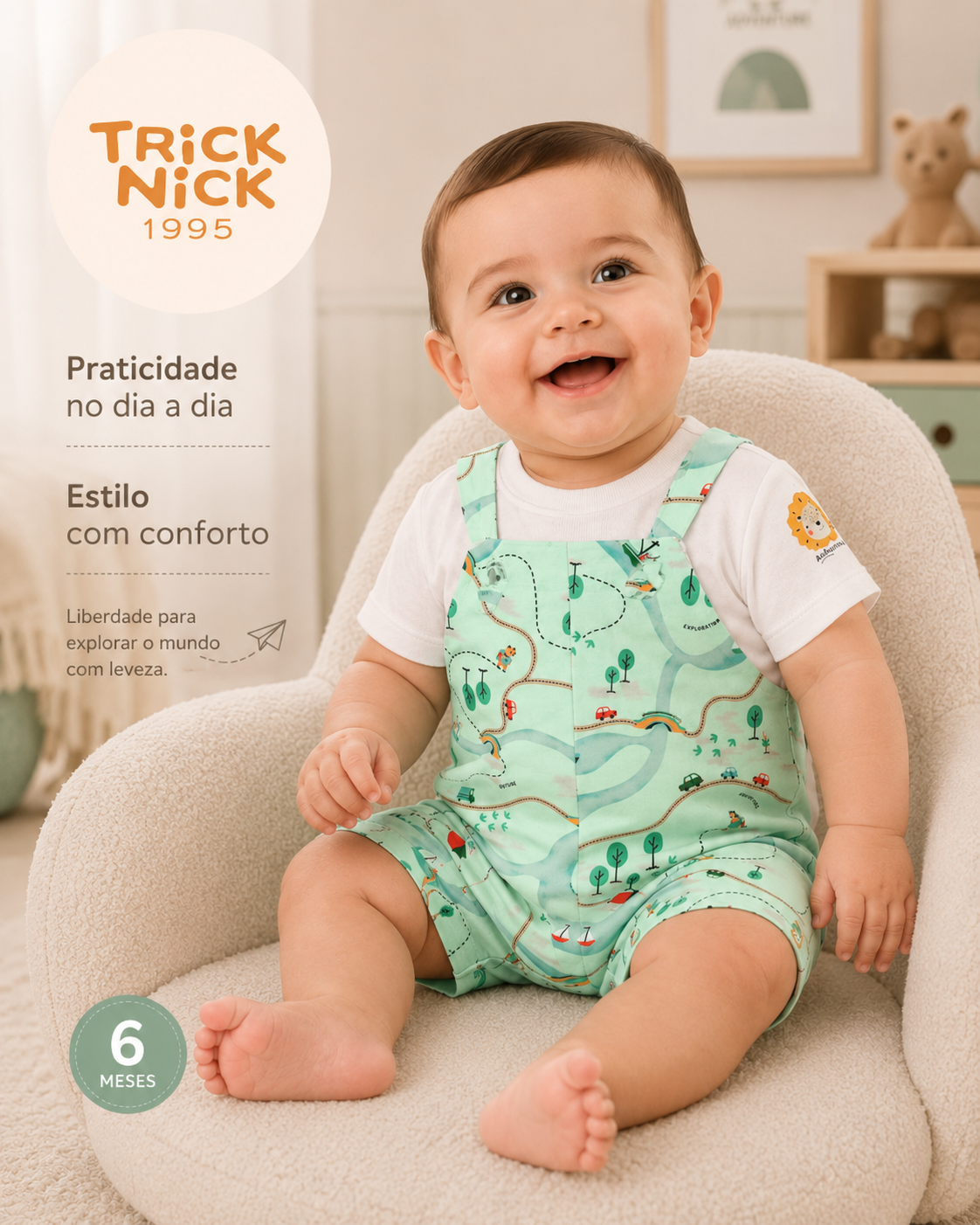 Conjunto Infantil Camiseta E Jardineira 3028760