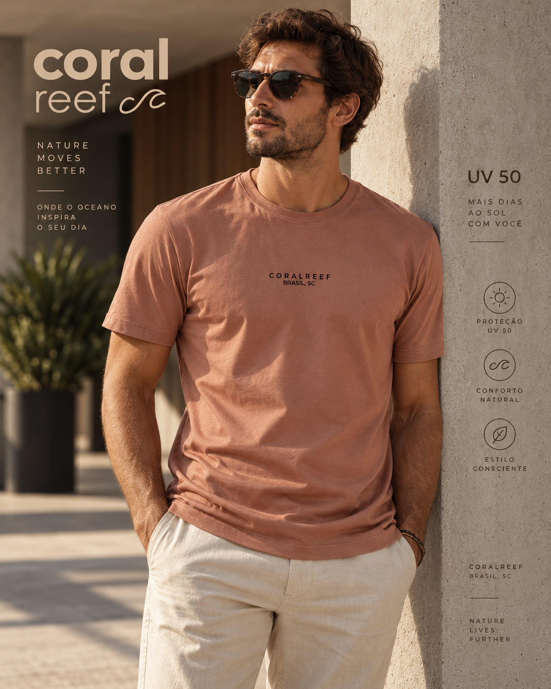 Blusa masculina Coral Reef