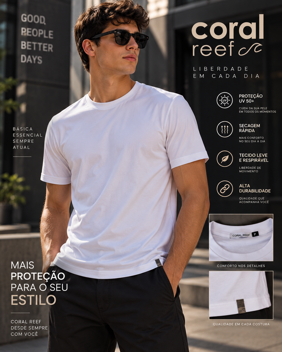 Blusa masculina Coral Reef