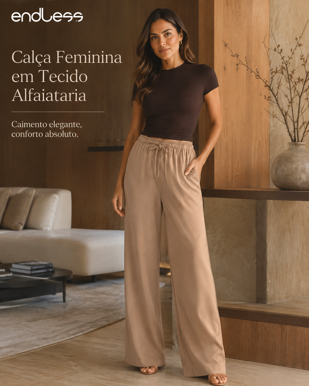 Calça Feminina Em Tecido Alfaiataria Endless E16005