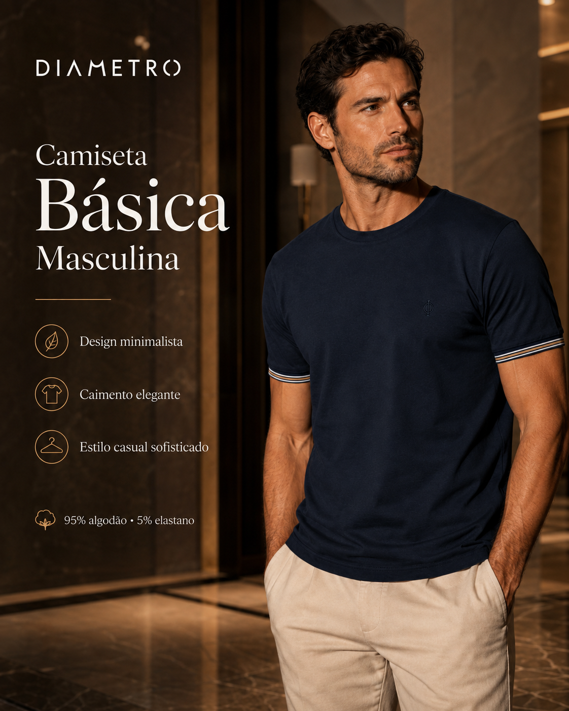 CAMISETA COTTON LEVE MASCULINO DIAMETRO
DB00385