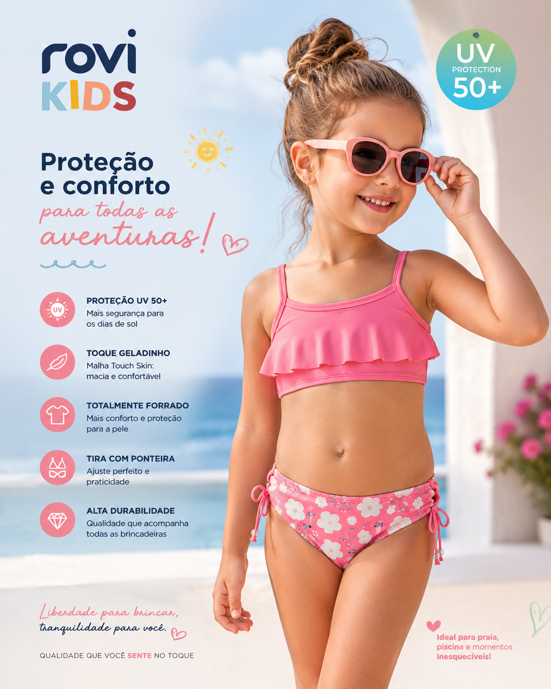 Conjunto Blusa Com Calcinha Infantil UV Rovi Kids 3146392