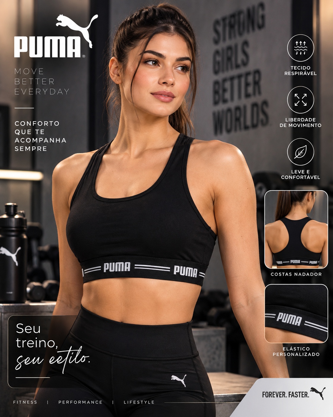 Top Nadador Puma (27220.001) Cotton/Algodão/Algodão
