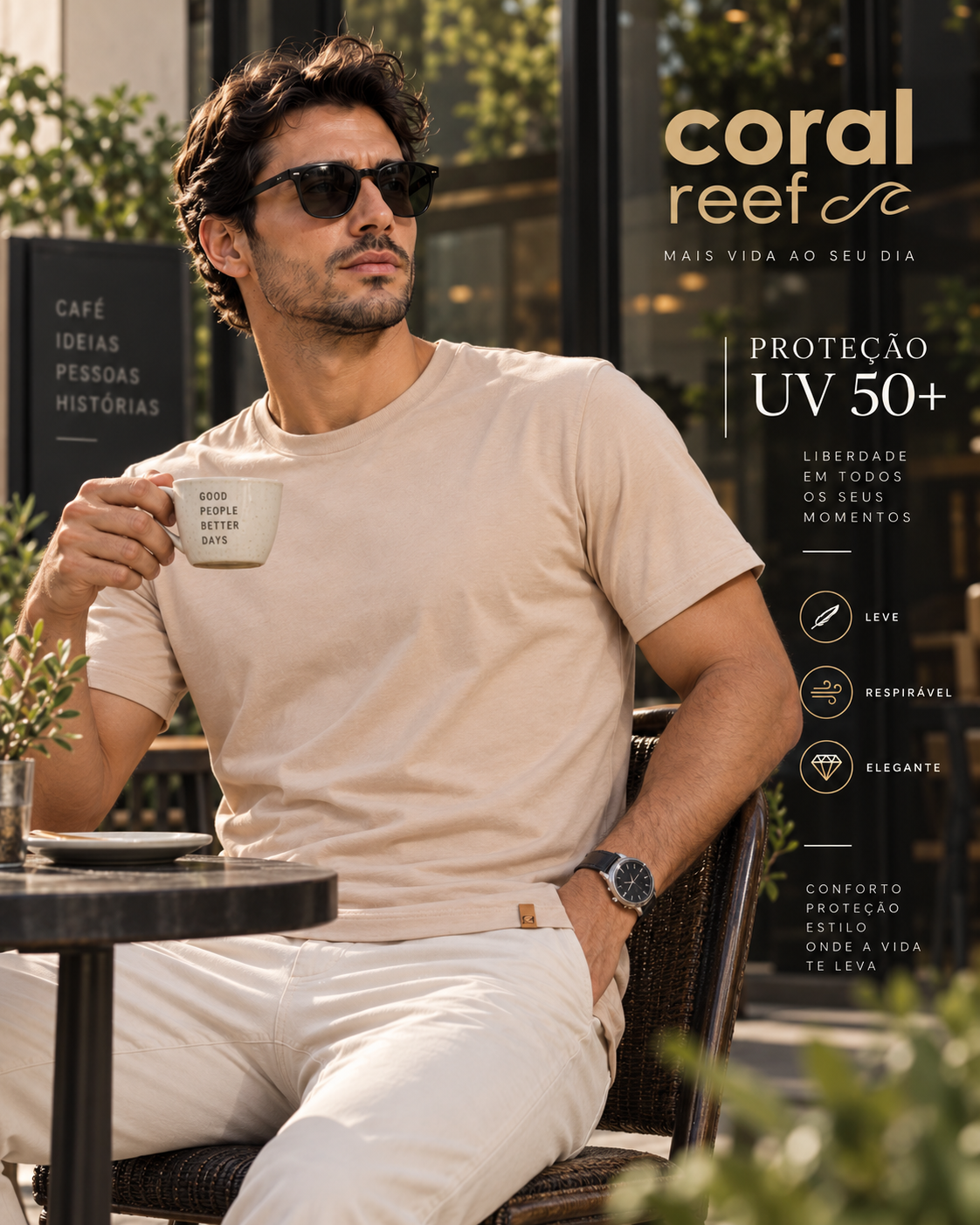 Blusa masculina Coral Reef