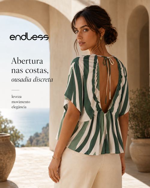 Blusa Feminina Com Abertura Nas Costas E16069