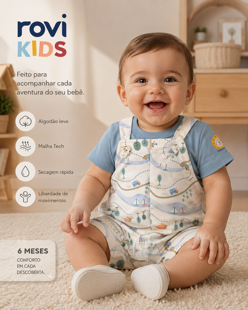 Conjunto Infantil Camiseta E Jardineira 3028760
