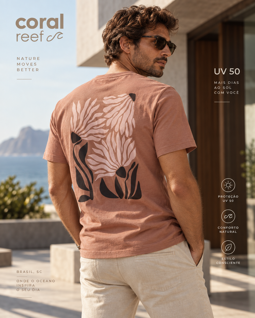 Blusa masculina Coral Reef