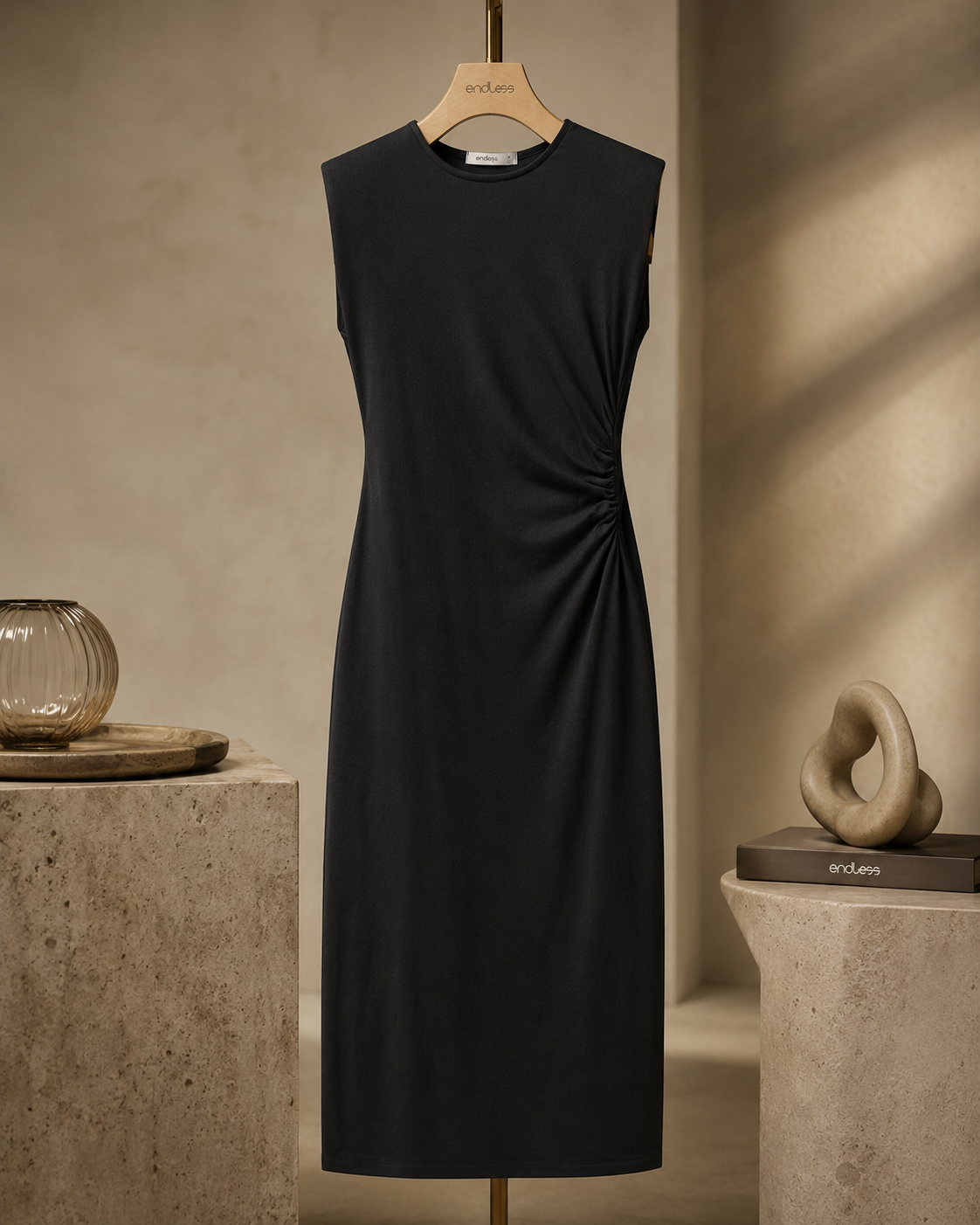 Vestido Feminino Justo Midi Em Viscose Endless E16114