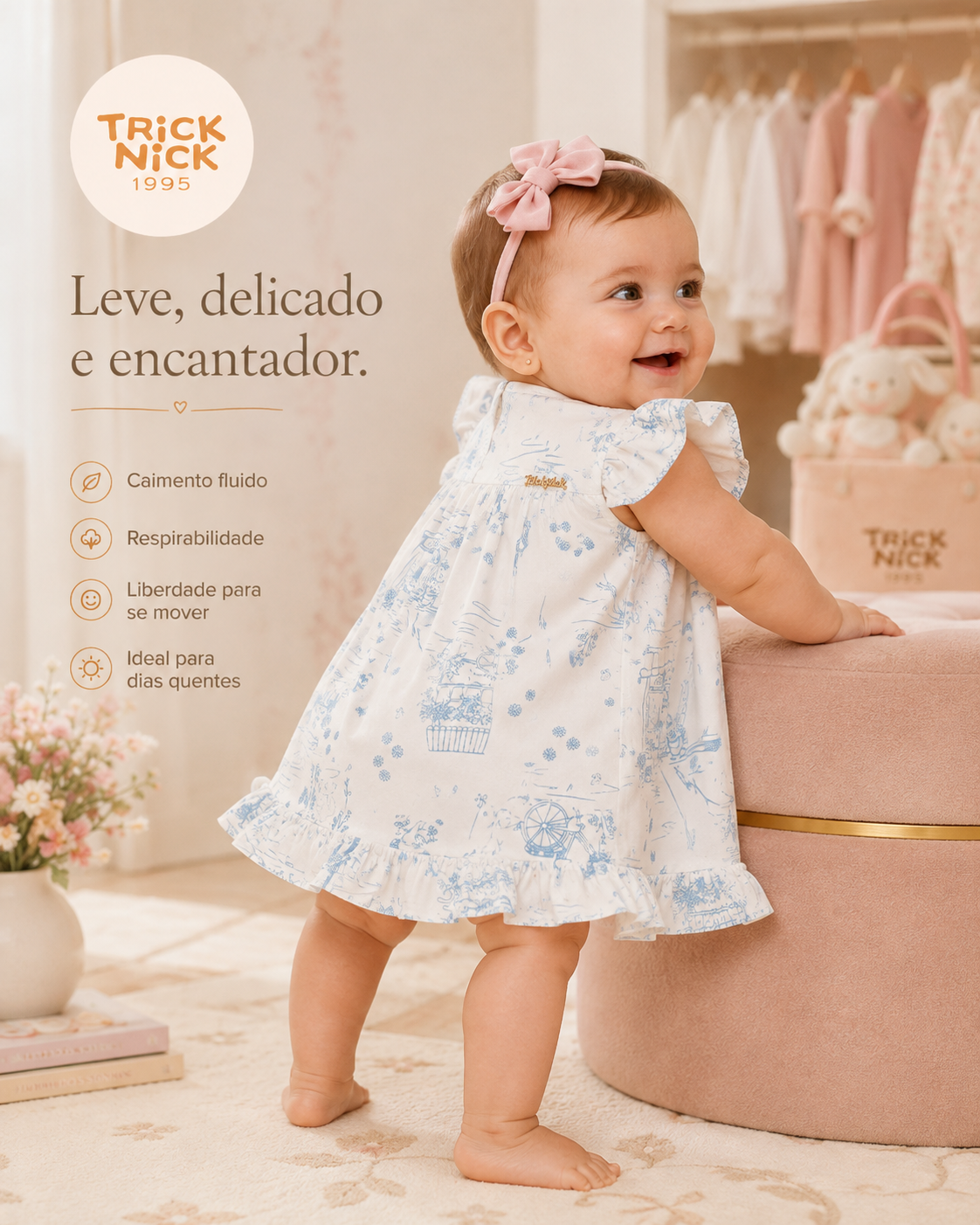 Vestido Infantil Feminino Estampado Trick Nick 1137130