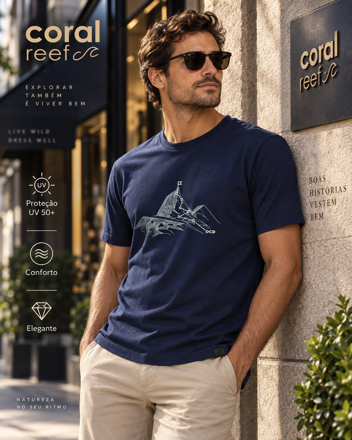 Blusa masculina Coral Reef