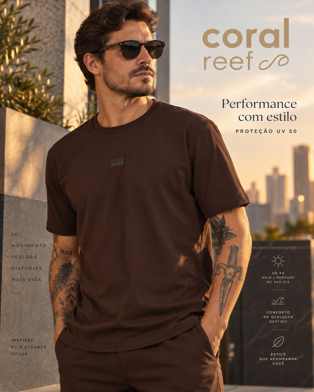 Blusa masculina Coral Reef