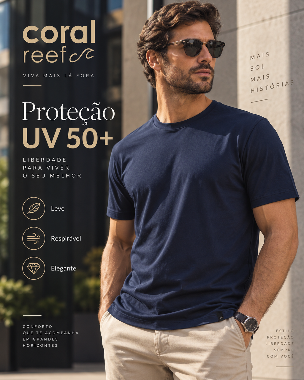 Blusa masculina Coral Reef
