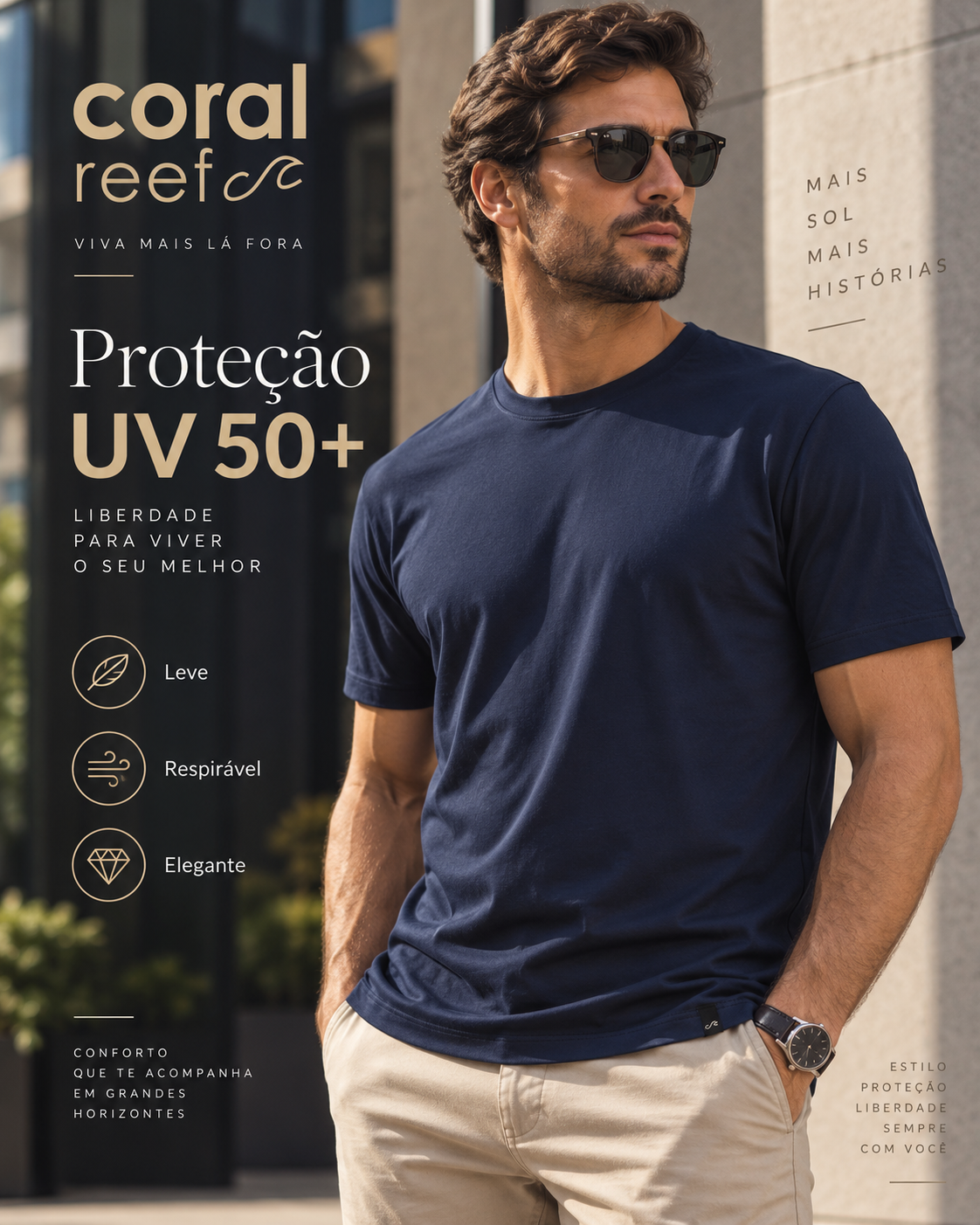 Blusa masculina Coral Reef