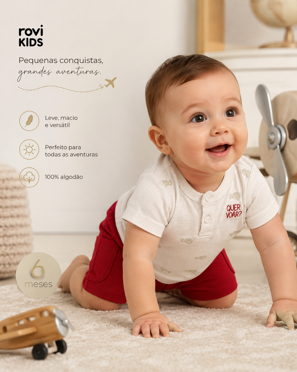 Conjunto Camiseta Com Bermuda Infantil Rovi Kids
 Código: 3029110