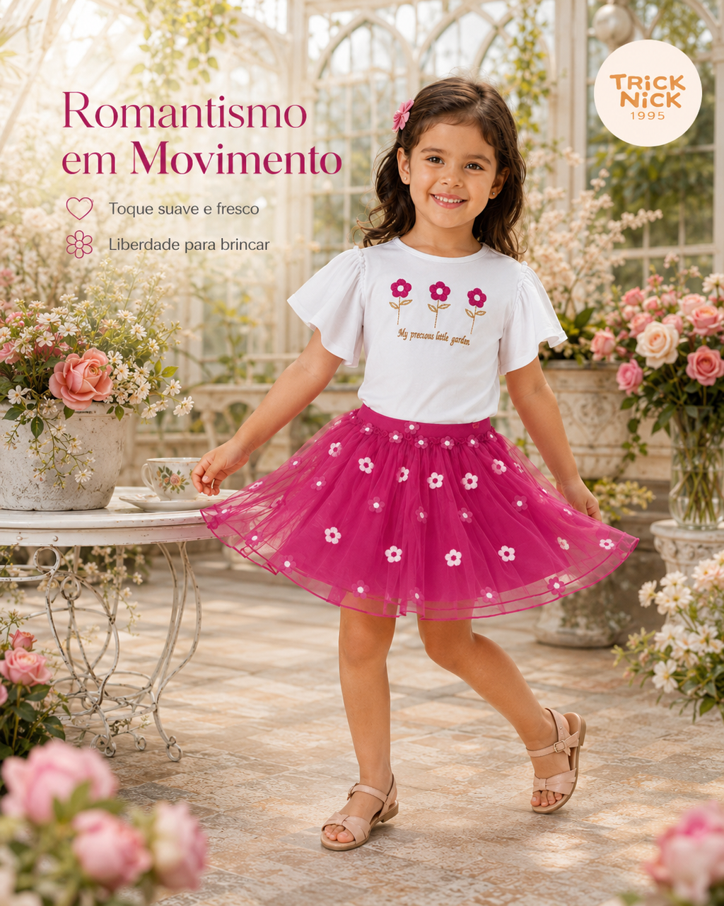 Conjunto Infantil Blusa Com Saia Trick Nick 1171422