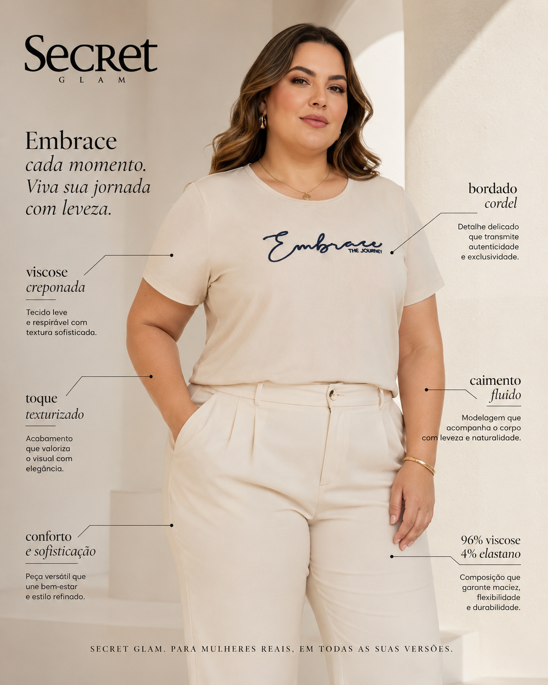 Blusa Feminina Com Bordado Secret Glam S02155